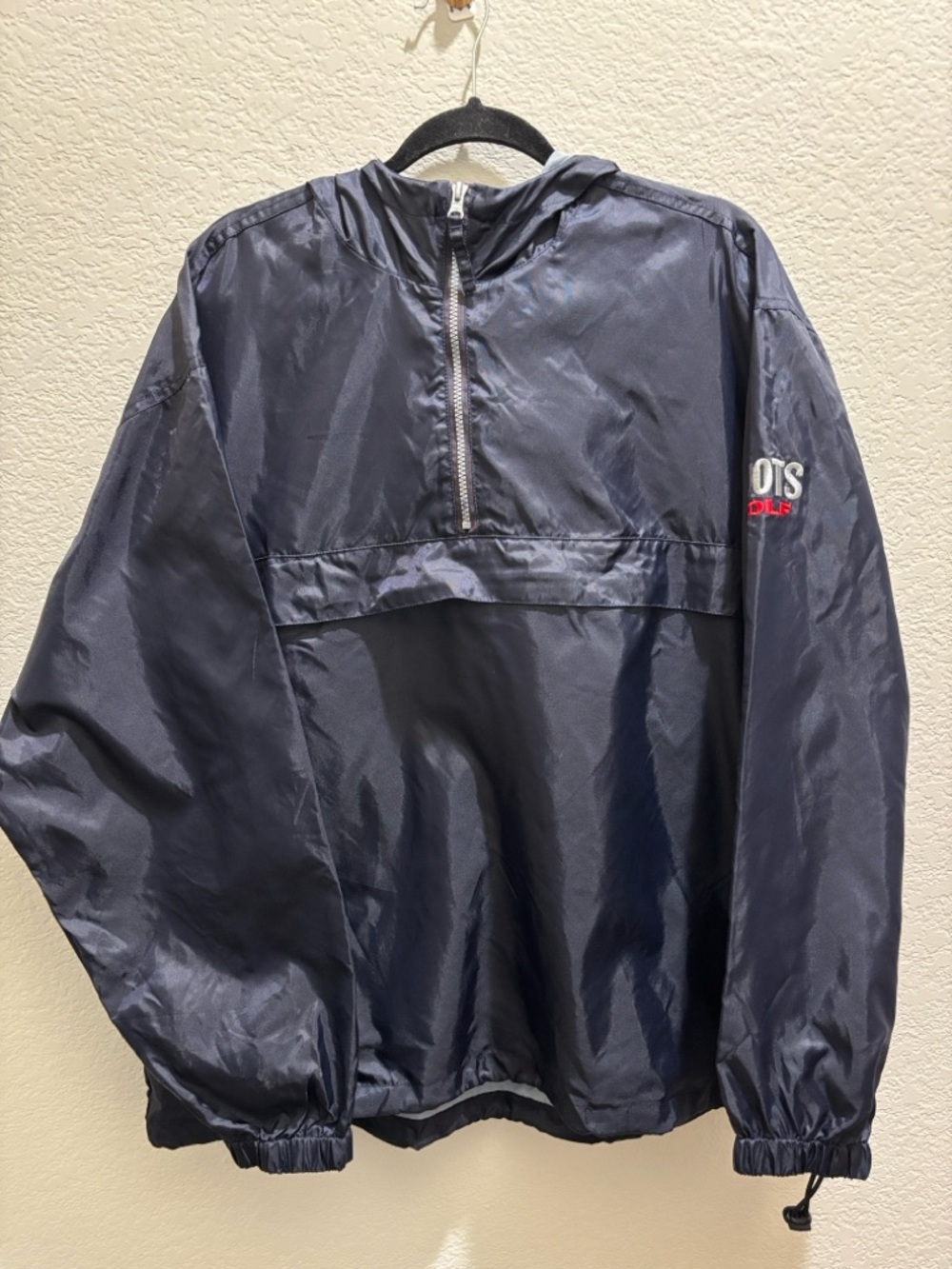 Roots Men's Navy Half-Zip Hooded Windbreaker